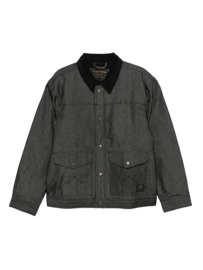 Filson X Wrangler Corduroy-collar Denim Jacket In Black