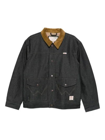 Filson X Wrangler Work Corduroy-collar Denim Jacket In Black