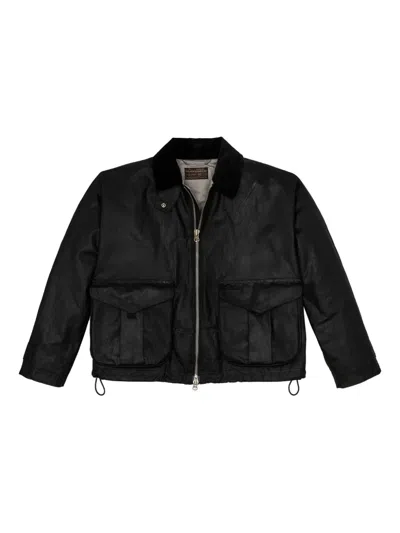 Filson Zipped Cotton Jacket In Black