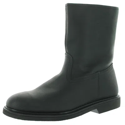Fin & Feather 9" Pile-lined Mens Leather Pile Lined Mid-calf Boots In Black