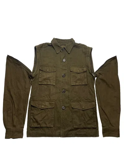 Pre-owned Final Home X General Research F/w 2000 Arabic Label - 2 Way Hunting Jacket & Vest In Brown