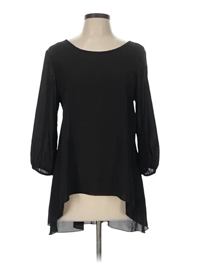 Pre-owned Final Touch 3/4 Sleeve Blouse In Black