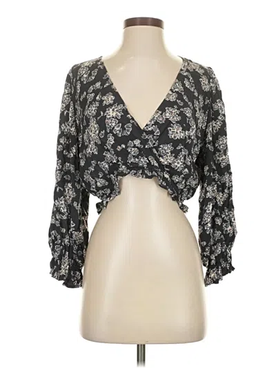 Pre-owned Final Touch 3/4 Sleeve Blouse In Gray