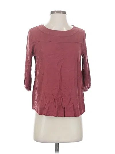Pre-owned Final Touch 3/4 Sleeve Top Burgundy Boatneck Tops