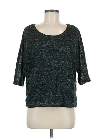 Pre-owned Final Touch 3/4 Sleeve Top Green Scoop Neck Tops