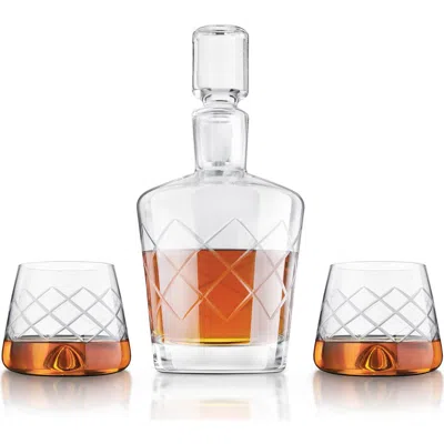 Final Touch 4 Piece Lead-free Crystal Whiskey Decanter Set In Transparent