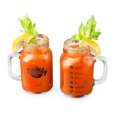 Final Touch Bloody Mary Mason Jar Glasses, Set Of 2 In Red