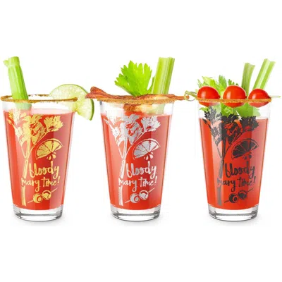 Final Touch Bloody Mary Time Cocktail Glasses In Clear