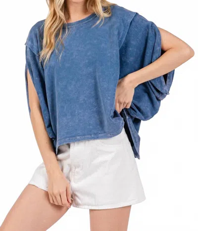 Final Touch Brightlyn Top In Slate In Blue
