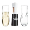 Final Touch Bubbles Sparkling, Champagne, Bubbly Glass Set With Opener In Transparent