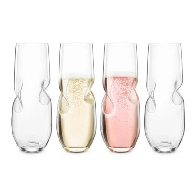 Final Touch Bubbles Sparkling Wine / Champagne Stemless Glasses In Transparent