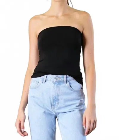 Final Touch Fitted Jersey Tube Top In Black