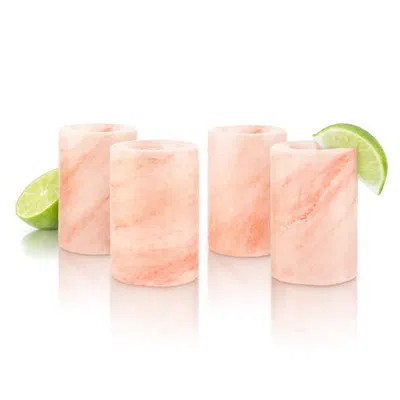 Final Touch Himalayan Salt Tequila Shot Glasses, Set Of 4, 1.5 oz Each In Pink