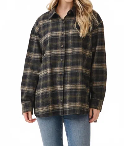 Final Touch Jolie Flannel Shirt In Olive/black