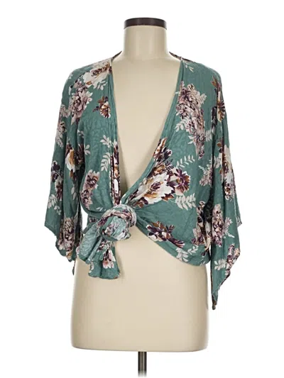 Pre-owned Final Touch Kimono In Teal