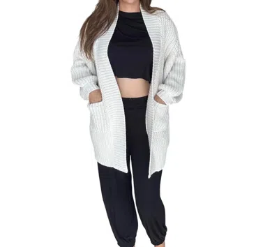 Final Touch Let's Stay In Cardigan In White In Multi