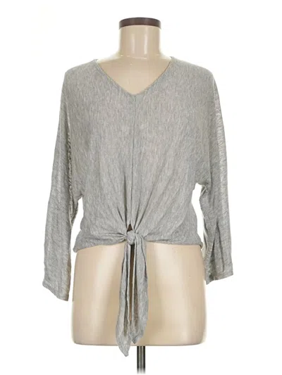 Pre-owned Final Touch Long Sleeve Blouse In Gray