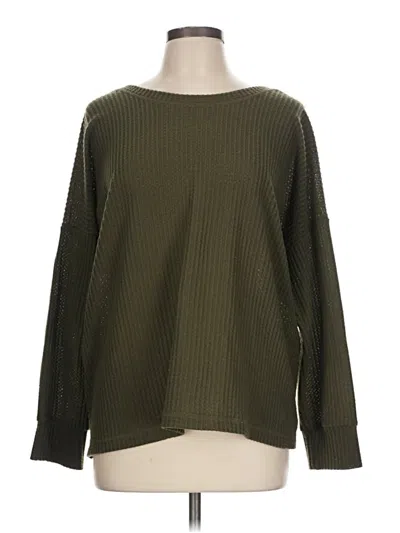 Pre-owned Final Touch Long Sleeve Top Green Crew Neck Tops