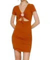 Final Touch Shelby Mini Dress In Cognac In Orange