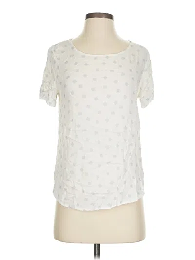 Pre-owned Final Touch Short Sleeve Blouse In Ivory