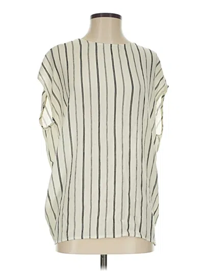 Pre-owned Final Touch Short Sleeve Blouse In Ivory
