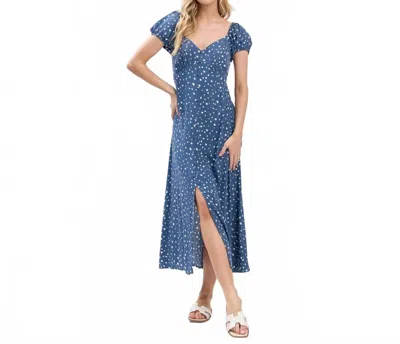 Final Touch Short Sleeve Midi Dress In Blue