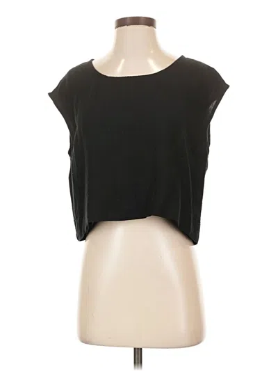 Pre-owned Final Touch Short Sleeve Top Black Scoop Neck Tops