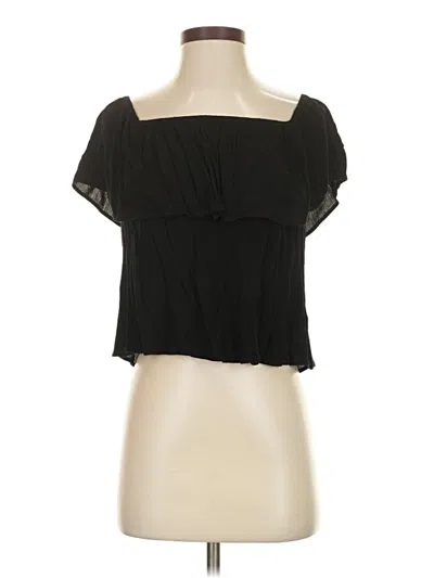 Pre-owned Final Touch Short Sleeve Top Black Strapless Neckline Tops