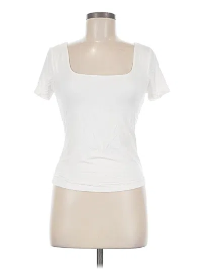 Final Touch Short Sleeve Top White Sweetheart Neckline Tops
