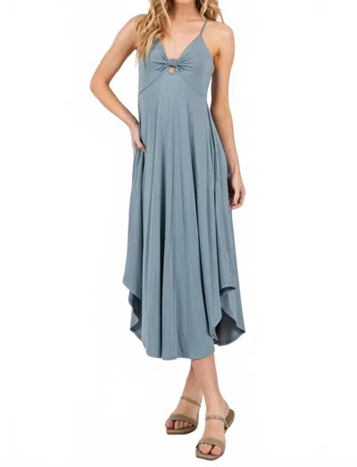 Final Touch Simone Knotted Cami Dress In Ash Blue In Multi
