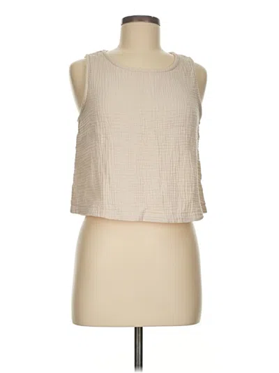 Pre-owned Final Touch Sleeveless Blouse In Tan