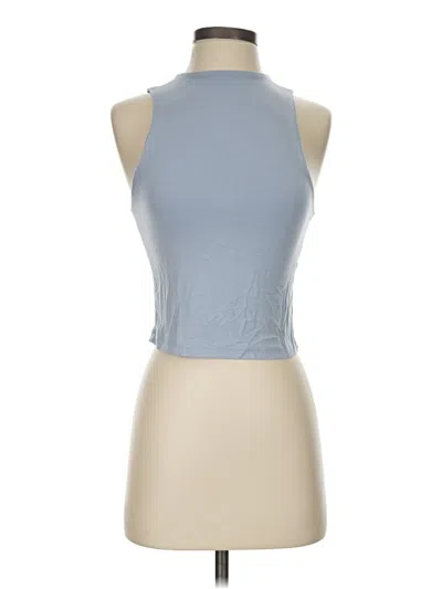 Final Touch Tank Top Blue Halter Neckline Tops