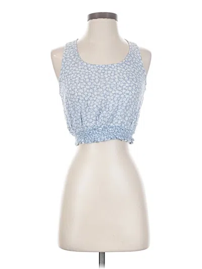 Pre-owned Final Touch Tank Top Blue Strapless Neckline Tops