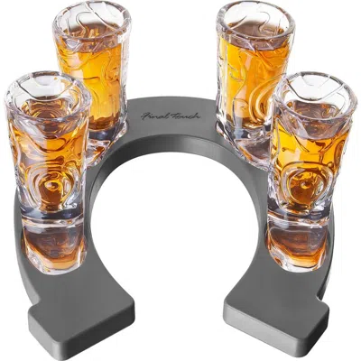 Final Touch Wild West Cowboy Boot Shotglass Set In Gray