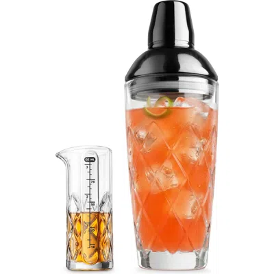 Final Touch Yarai Glass Cocktail Shaker & Jigger Set In Black