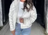 Final Touch Zipper Front Reversible Jacket In White In White