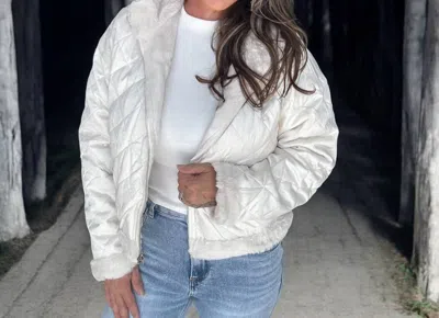 Final Touch Zipper Front Reversible Jacket In White