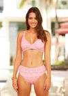 Final Sale Algarve Reversible Wrap Bikini Top In Pink