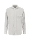Finamore 1925 Minimalist Grey Shirt With Button-down Front And Long Sleeves In Gray