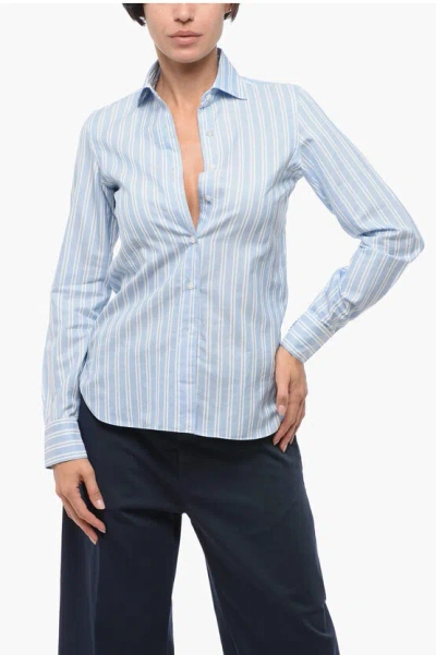 Finamore 1925 Balanced Stripe Popeline Slim Fit Shirt