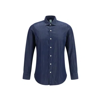 Finamore 1925 Blue Denim Shirt