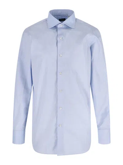 Finamore 1925 Camisa - Azul Claro In Animal Print