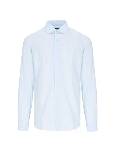 Finamore 1925 'milano' Classic Shirt In Light Blue