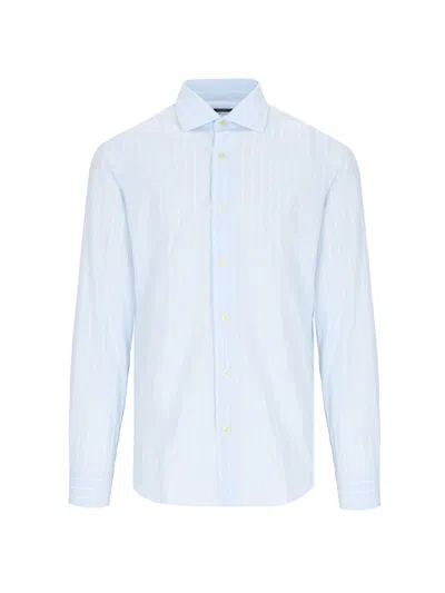 Finamore 1925 'milano' Classic Shirt In Blue