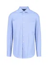 Finamore 1925 Classic Shirt In Light Blue Cotton Classic Collar In Light Blue