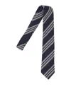 Finamore 1925 Diagonal Striped Ties Slim Shape In Blue