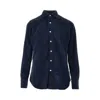Finamore 1925 Corduroy Shirt In Blue