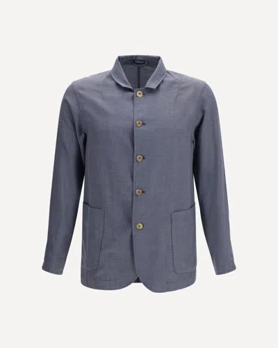 Finamore 1925 Cotton And Silk Blend Jacket In Gray