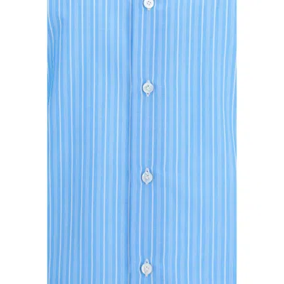 Finamore 1925 Cotton Pattern Men's Shirt In Blue