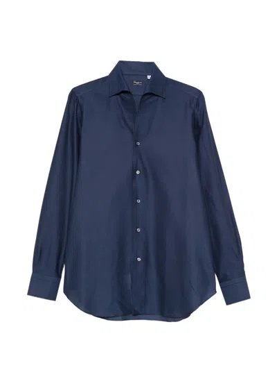 Finamore 1925 Cotton Shirt In Blue